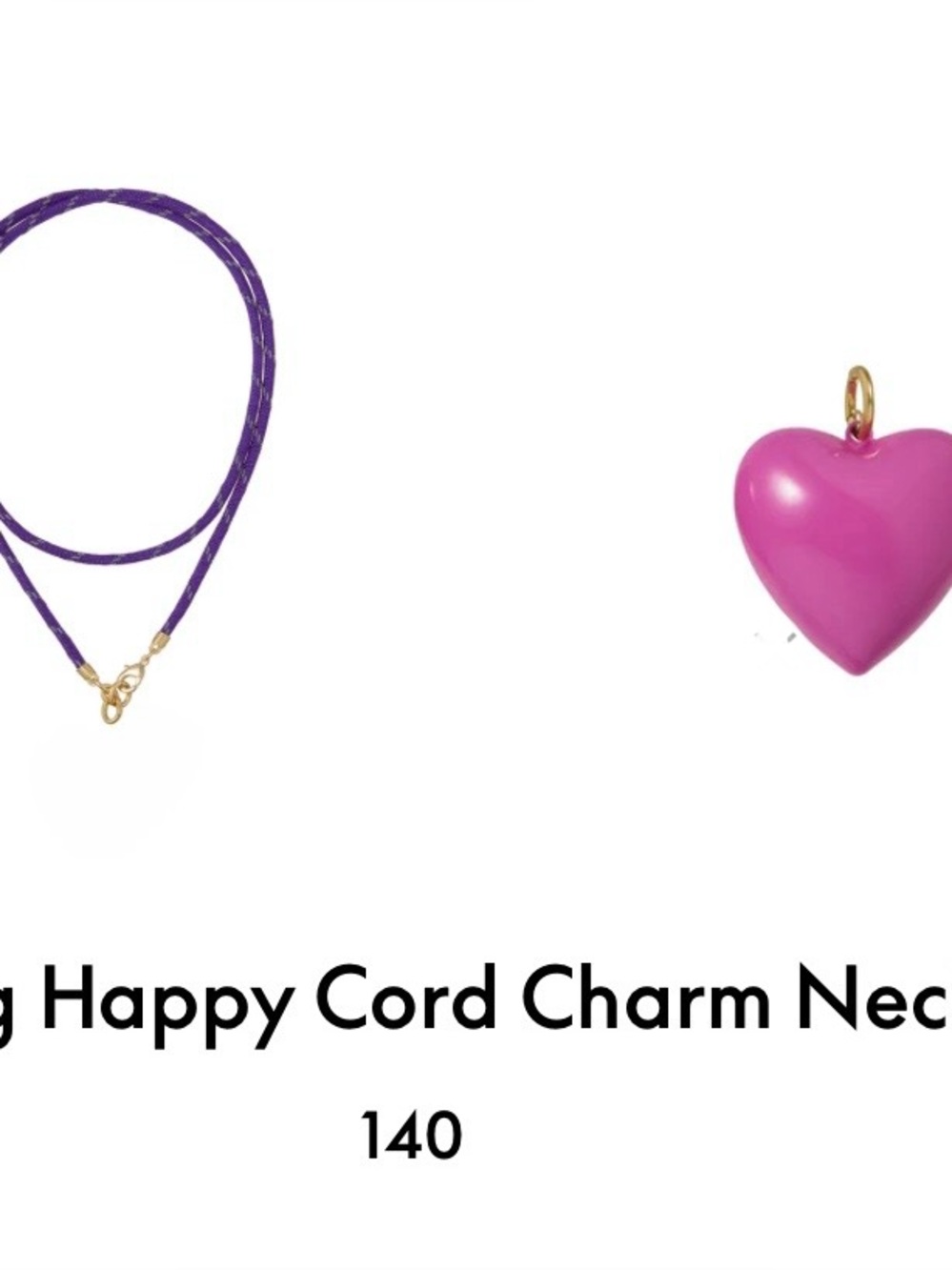 ROXANNE ASSOULIN The Long Happy Cord Charm Necklace Grape & magenta Firm price
